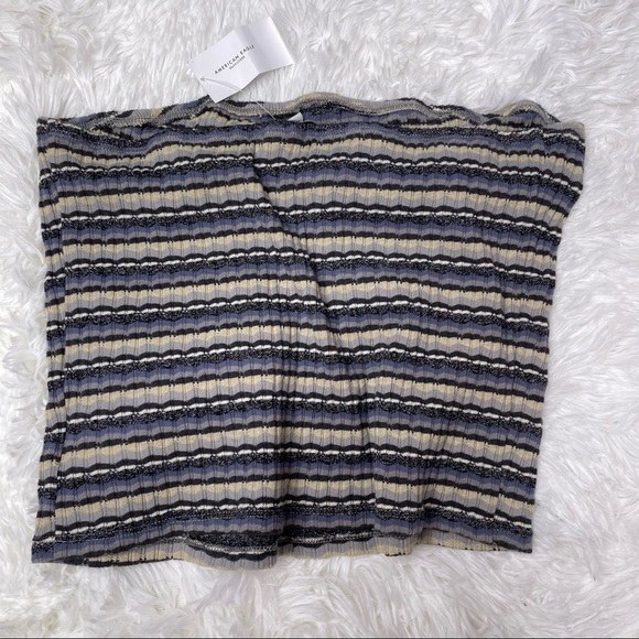 NEW American Eagle Striped Button Front Tube Top - Picture 4 of 4